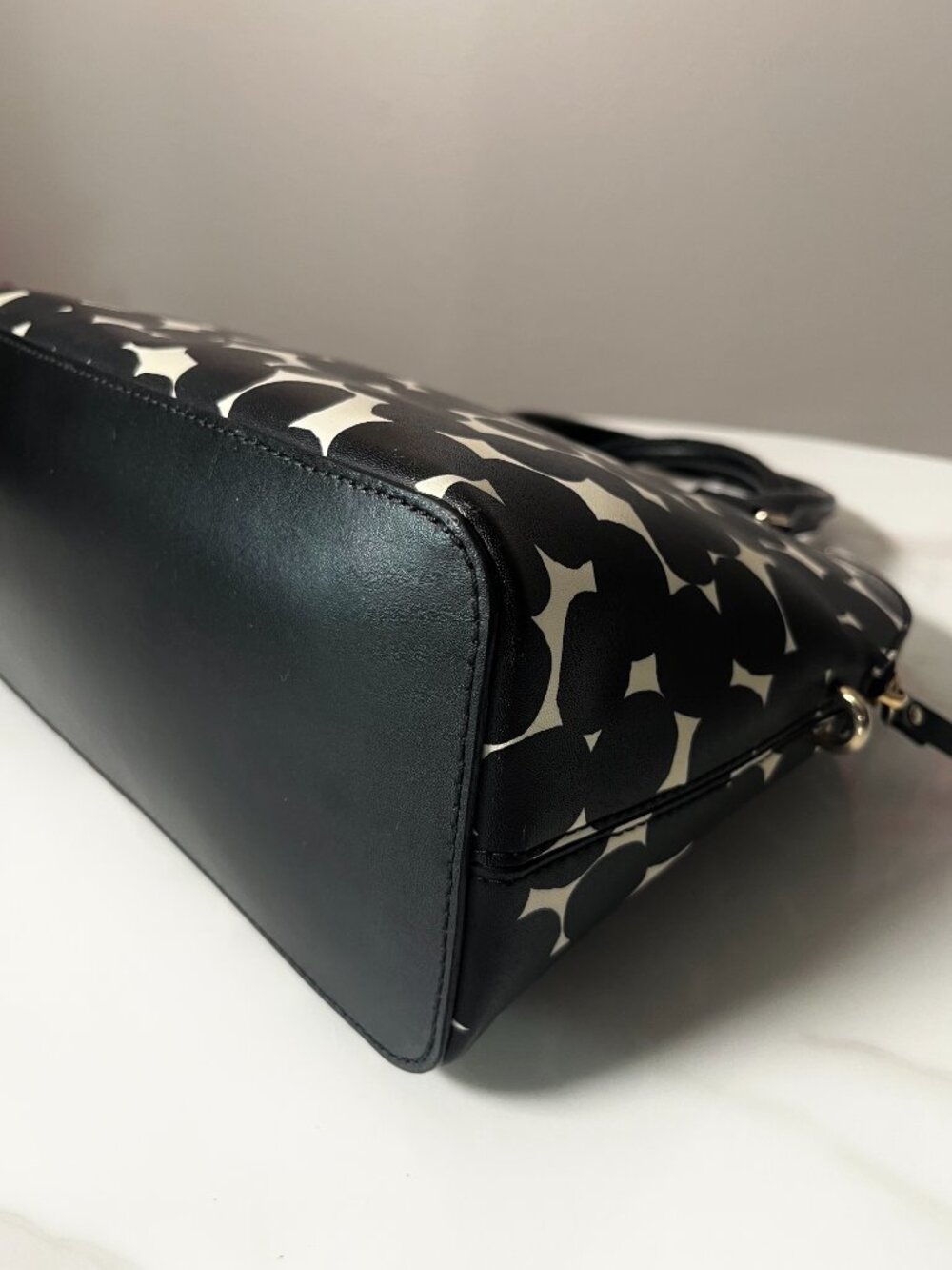 Kate Spade Grove Street Carli Splodge Dot Satchel Black Cream + COA - Picture 6 of 14